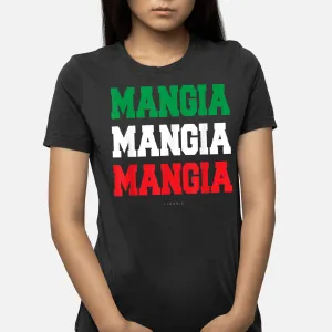 Mangia Ts. Funny Italian Food Italian Flag T-Shirt